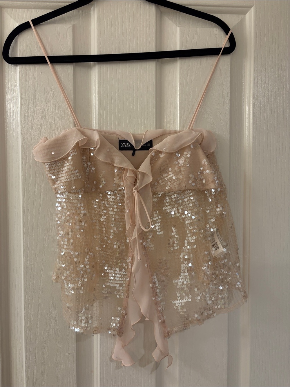 Zara Women's Sequin Ruffle Cami